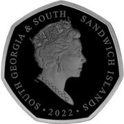 50 Pence - Elizabeth II Platinum Jubilee; Coloured obverse image