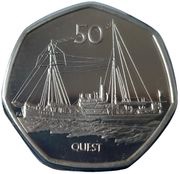 50 Pence - Elizabeth II Quest, United Kingdom, 2022 reverse image