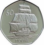 50 pence - Elizabeth II Moltke, United Kingdom, 2022 reverse image