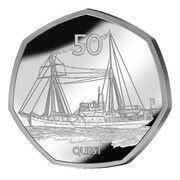 50 Pence - Elizabeth II Sir Ernest Shackleton's Final Expedition: Quest - Silver, United Kingdom, 2022 reverse image