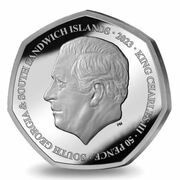 50 Pence - Charles III Royal Coat of Arms; Silver Proof obverse image