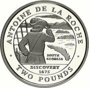 2 Pounds - Elizabeth II Discovery of South Georgia; Silver Proof issue, United Kingdom, 2000 reverse image