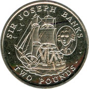 2 Pounds - Elizabeth II Sir Joseph Banks, United Kingdom, 2001 reverse image