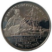 2 Pounds - Elizabeth II Sir Ernest Shackleton, United Kingdom, 2004 reverse image