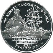 2 Pounds - Elizabeth II Sir Ernest Shackleton, United Kingdom, 2004 reverse image
