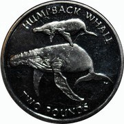 2 Pounds - Elizabeth II Humpback Whale, United Kingdom, 2006 reverse image