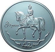 2 Pounds - Elizabeth II Queen on horseback, United Kingdom, 2006 reverse image