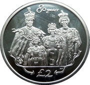 2 Pounds - Elizabeth II 1937 Royal family portrait, United Kingdom, 2006 reverse image