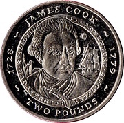 2 Pounds - Elizabeth II James Cook, United Kingdom, 2007 reverse image