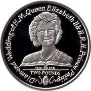 2 Pounds - Elizabeth II Diamond Wedding; Silver Proof, United Kingdom, 2007 reverse image