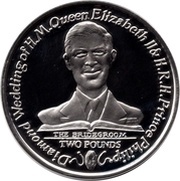 2 Pounds - Elizabeth II Diamond Wedding; Silver Proof, United Kingdom, 2007 reverse image