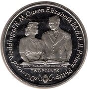 2 Pounds - Elizabeth II Diamond Wedding - Royal Engagement 1947, United Kingdom, 2007 reverse image