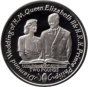 2 Pounds - Elizabeth II Diamond Wedding; Silver Proof, United Kingdom, 2007 reverse image