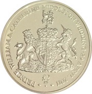 2 Pounds - Elizabeth II Royal Wedding - Silver, United Kingdom, 2011 reverse image
