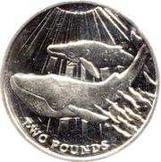 2 Pounds - Elizabeth II Blue Whale, United Kingdom, 2013 reverse image