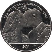 2 Pounds - Elizabeth II Birth of Prince George, United Kingdom, 2013 reverse image