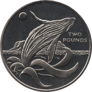 2 Pounds - Elizabeth II Humpback Whale, United Kingdom, 2015 reverse image