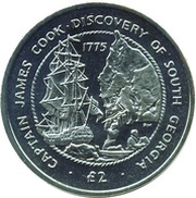 2 Pounds - Elizabeth II Discovery of South Georgia, United Kingdom, 2015 reverse image