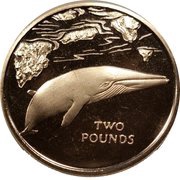 2 Pounds - Elizabeth II Minke whale, United Kingdom, 2016 reverse image