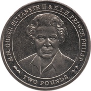 2 Pounds - Elizabeth II 70 Years Queen Elizabeth II and Prince Philip, United Kingdom, 2017 reverse image