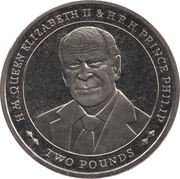 2 Pounds - Elizabeth II Prince Philip Official Retirement, United Kingdom, 2017 reverse image
