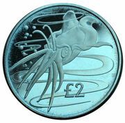 2 Pounds - Elizabeth II Blue Squid, United Kingdom, 2017 reverse image
