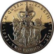 2 Pounds - Elizabeth II Sapphire Coronation, United Kingdom, 2018 reverse image