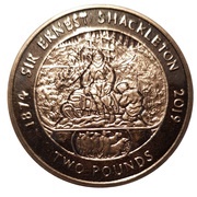 2 Pounds - Elizabeth II Sir Ernest Shackleton, United Kingdom, 2019 reverse image