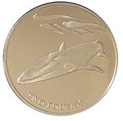 2 Pounds - Elizabeth II Fin whale, United Kingdom, 2021 reverse image
