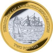 2 Pounds - Elizabeth II Swedish Antarctic expedition; Silver, United Kingdom, 2022 reverse image