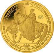 4 Pounds - Elizabeth II Bicentenary of Queen Victoria: Great Seal on Horseback, United Kingdom, 2019 reverse image
