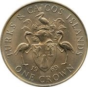 1 Crown - Elizabeth II 2nd portrait, United Kingdom, 1969 reverse image