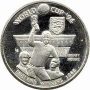 5 Crowns - Elizabeth II World Cup Winners - England, United Kingdom, 1993 reverse image