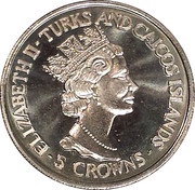 5 Crowns - Elizabeth II 40th Anniversary of Coronation obverse image