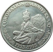 5 Crowns - Elizabeth II Coronation Jubilee, United Kingdom, 1993 reverse image