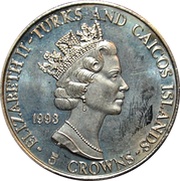 5 Crowns - Elizabeth II Apollo 11 - Raising flag obverse image