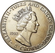 5 Crowns - Elizabeth II Flag and trophy obverse image