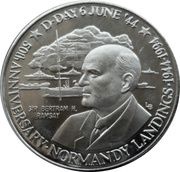 5 Crowns - Elizabeth II D-Day - Sir Bertram H. Ramsay, United Kingdom, 1994 reverse image