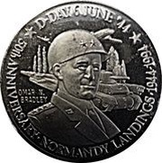 5 Crowns - Elizabeth II D-Day - Omar N. Bradley, United Kingdom, 1994 reverse image