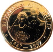 5 Crowns - Elizabeth II Golden Wedding, United Kingdom, 1997 reverse image