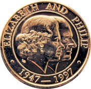 5 Crowns - Elizabeth II Golden Wedding, United Kingdom, 1997 reverse image