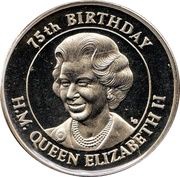 5 Crowns - Elizabeth II 75th Birthday, United Kingdom, 2001 reverse image