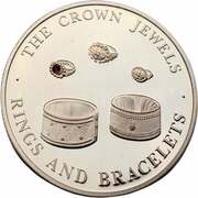 5 Crowns - Elizabeth II Rings and Bracelets; Gold Plated, United Kingdom, 2004 reverse image