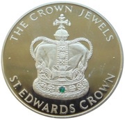 5 Crowns - Elizabeth II St Edwards Crown; Gold Plated, United Kingdom, 2004 reverse image