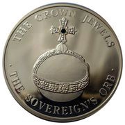 5 Crowns - Elizabeth II The Sovereign's Orb; Gold Plated, United Kingdom, 2004 reverse image