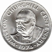 20 Crowns - Elizabeth II Winston Churchill, United Kingdom, 1974 reverse image