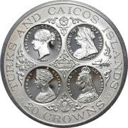 20 Crowns - Elizabeth II Queen Victoria, United Kingdom, 1976-1977 reverse image
