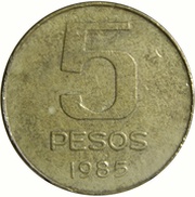5 Pesos reverse image