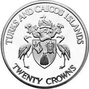 20 Crowns - Elizabeth II Skiing, Figure skating, Gymnastics, Windsurfing obverse image