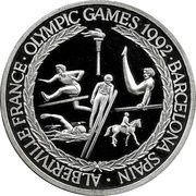 20 Crowns - Elizabeth II Gymnastics, Horse-riding, Ski jumping, Swimming, Athletics, United Kingdom, 1992 reverse image